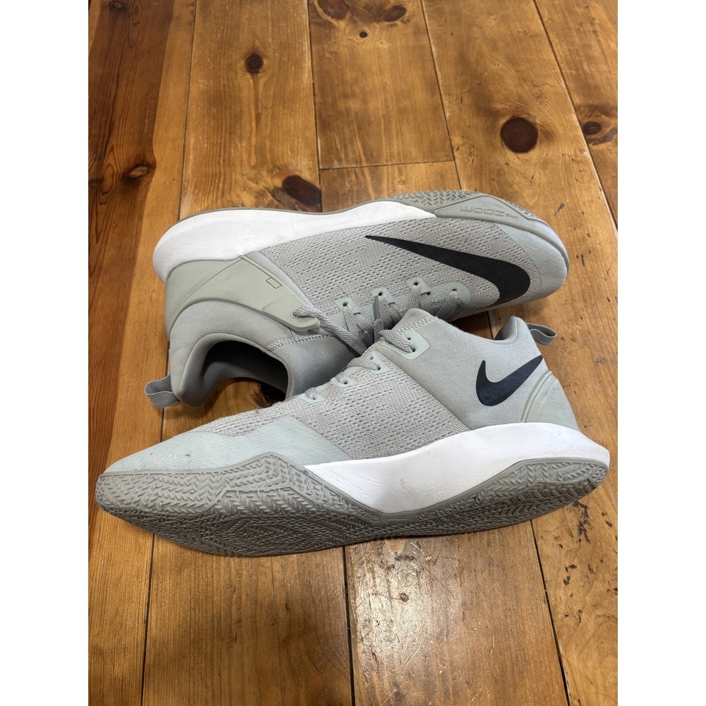 Nike Zoom Men's Athletic Basketball Shoes Gray White Black Size US 16 EUR 50.5